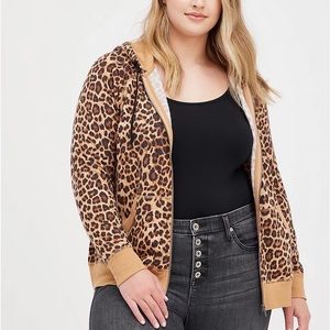 Torrid size 2 leopard zip hoodie
